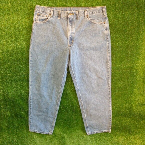 CARHARTT RELAXED FIT BS17 MENS JEANS LIGHT BLUE DENIM 44X30 WORK OUTDOOR - Picture 6 of 6